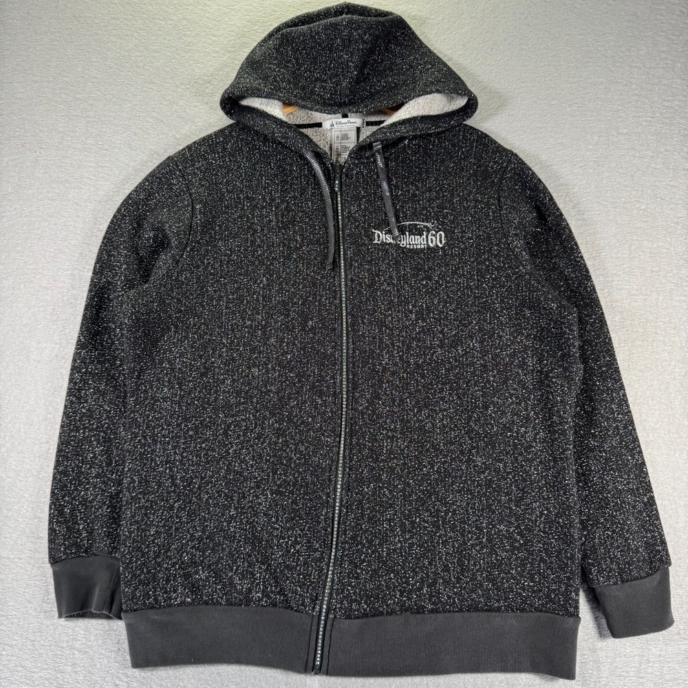 Disneyland 60th Diamond Celebration Hoodie Sweatshirt Womens 2XL Black Embellish